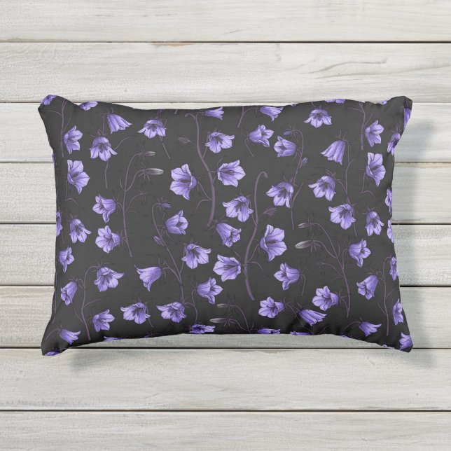 Midnight Bluebells, Harebells, bloemen Buitenkussen (Voorkant)