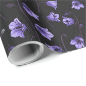 Midnight Bluebells, Harebells, bloemen Cadeaupapier (Rol Hoek)