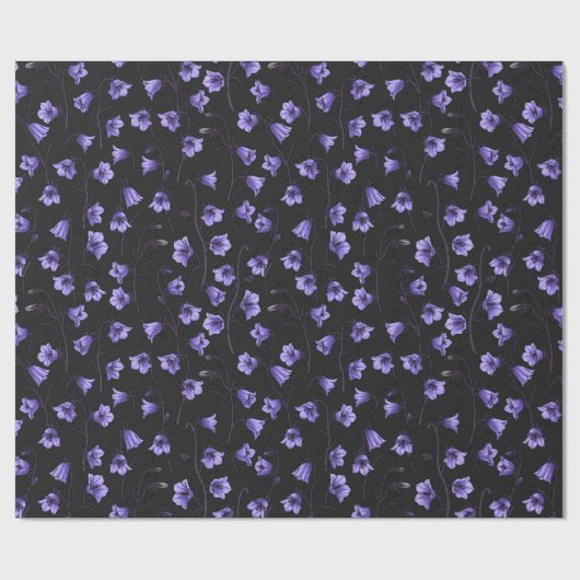 Midnight Bluebells, Harebells, bloemen Cadeaupapier (Vlak)