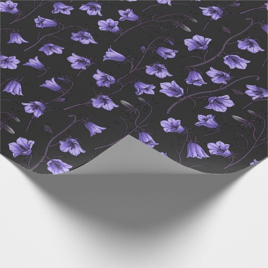 Midnight Bluebells, Harebells, bloemen Cadeaupapier (Hoek)