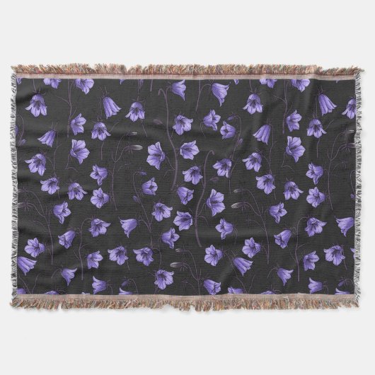 Midnight Bluebells, Harebells, bloemen Deken (Voorkant)