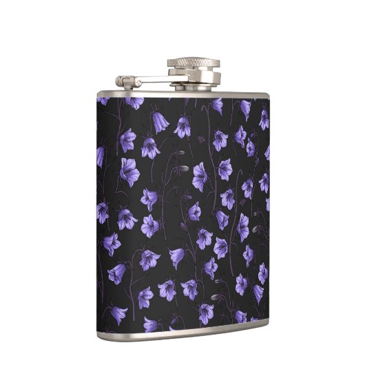 Midnight Bluebells, Harebells, bloemen Heupfles (Rechts)