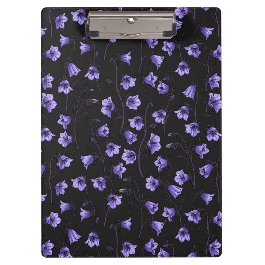 Midnight Bluebells, Harebells, bloemen Klembord (Voorkant)