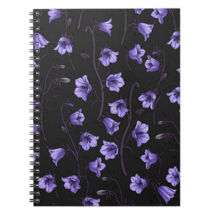 Midnight Bluebells, Harebells, bloemen Notitieboek