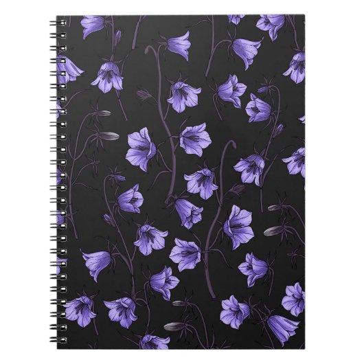 Midnight Bluebells, Harebells, bloemen Notitieboek (Voorkant)