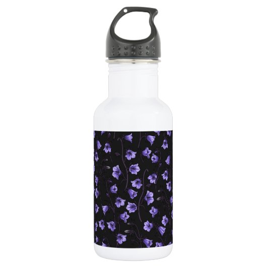 Midnight Bluebells, Harebells, bloemen Waterfles (Voorkant)