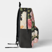 Midnight Blush Elegance handgeschilderde stijl Roz Bedrukte Rugzak (Links)