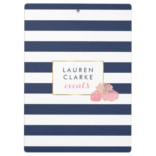 Midnight Blush Peony Clipboard Klembord (Achterkant)