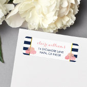 Midnight Blush Peony Return Address Labels