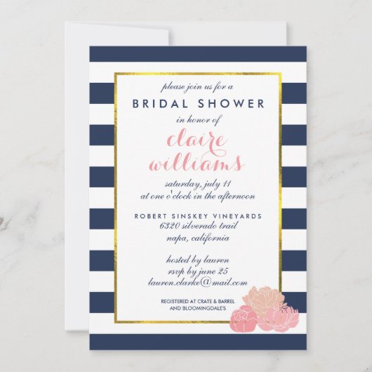 Midnight Blush Peony Vrijgezellenfeest Kaart (Voorkant)