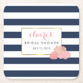 Midnight Blush Peony Vrijgezellenfeest Onderzetter (Voorkant)