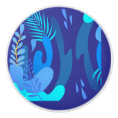 Midnight Botanical Ceramic Knob Keramische Knop (Voorkant)