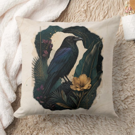 Midnight Botanical Raven Kussen (Deken)