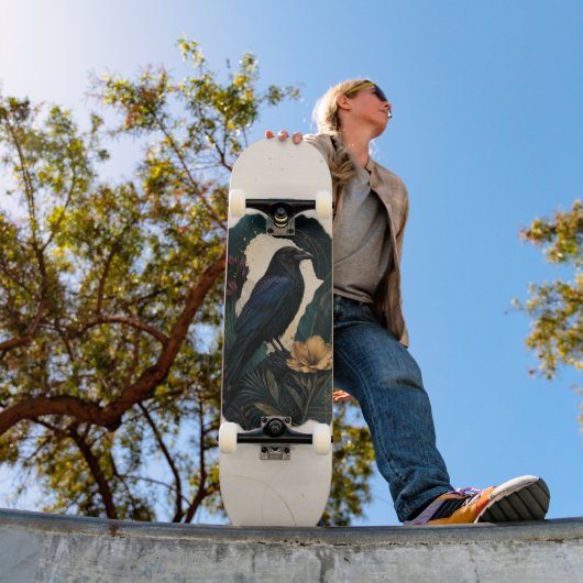 Midnight Botanical Raven Persoonlijk Skateboard (Buiten 1)