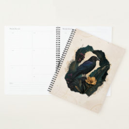 Midnight Botanical Raven Planner