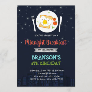 Midnight Breakfast party-uitnodiging Kaart