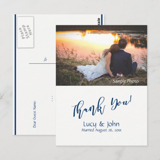 Midnight Breeze - Trouwfoto Dank u Briefkaart (Voorkant / Achterkant)