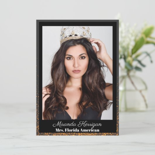 Midnight Bronze Pageant Handtekening Kaarten (Staand voorkant)