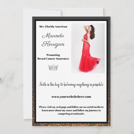 Midnight Bronze Pageant Handtekening Kaarten (Achterkant)