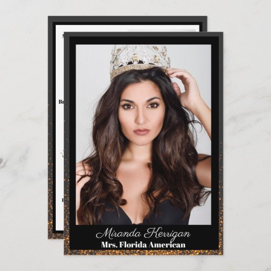 Midnight Bronze Pageant Handtekening Kaarten (Voorkant / Achterkant)