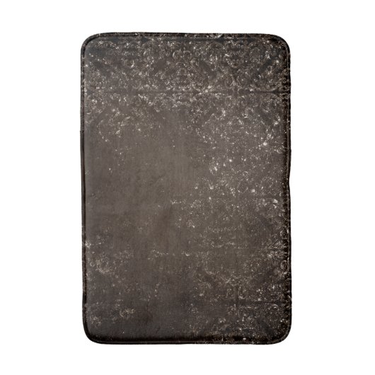 Midnight Bronze Romance | Satiny Grunge Damask Badmat (Voorkant Verticaal)