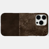 Midnight Bronze Romance | Satiny Grunge Damask Case-Mate iPhone Case (Achterkant (horizontaal))