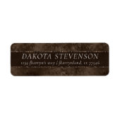 Midnight Bronze Romance | Satiny Grunge Damask Etiket (Voorkant)