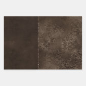 Midnight Bronze Romance | Satiny Grunge Damask Inpakpapier Vel (Voorkant)