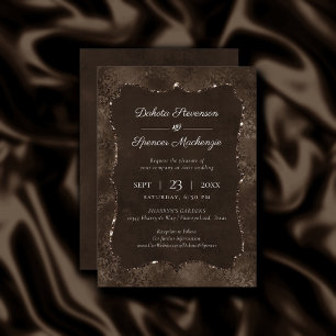 Midnight Bronze Romance   Satiny Grunge Damask Kaart