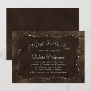 Midnight Bronze Romance Satiny Grunge Damask Kaart