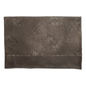 Midnight Bronze Romance | Satiny Grunge Damask Kussensloop (Voorkant-Links)