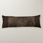 Midnight Bronze Romance | Satiny Grunge Damask Lichaamskussen (Achterkant)