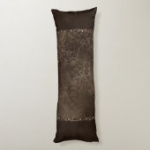 Midnight Bronze Romance | Satiny Grunge Damask Lichaamskussen (Achterkant (Verticaal))