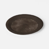 Midnight Bronze Romance | Satiny Grunge Damask Papieren Bordje (Gekanteld)