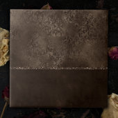 Midnight Bronze Romance | Satiny Grunge Damask Tegeltje
