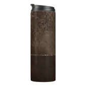 Midnight Bronze Romance | Satiny Grunge Damask Thermosbeker (Geroteerd rechts)