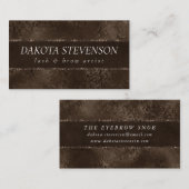 Midnight Bronze Romance | Satiny Grunge Damask Visitekaartje (Voorkant / Achterkant)