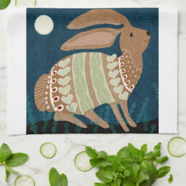 Midnight Bunny Kitchen Tea Towel Theedoek