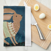 Midnight Bunny Kitchen Tea Towel Theedoek (Quarter Fold)