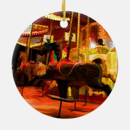 Midnight Carousel Ride Keramisch Ornament (Achterkant)