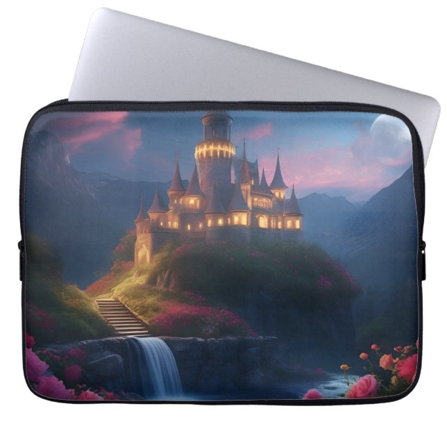 Midnight Castle Four beroemd gemaakt door Mountain Laptop Sleeve (Voorkant)