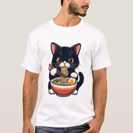 Midnight Cat Ramen Buddy T-shirt