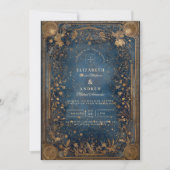 Midnight Celestial Baroque Wedding Kaart (Voorkant)