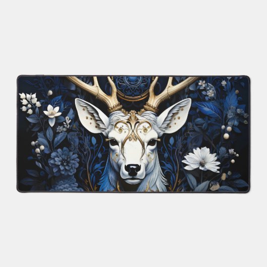 Midnight Celestial Floral Gothic Deer  Bureaumat (Voorkant)