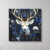 Midnight Celestial Floral Gothic Deer Canvas Afdruk (Voorkant)