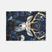 Midnight Celestial Floral Gothic Deer  Fleece Deken (Voorkant (Horizontaal))