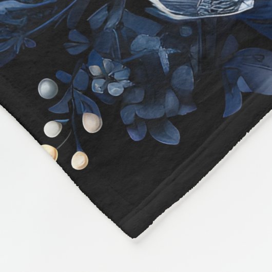 Midnight Celestial Floral Gothic Deer  Fleece Deken (Hoek)