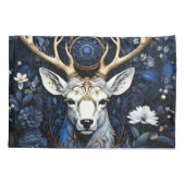 Midnight Celestial Floral Gothic Deer Kussensloop (Achterkant)