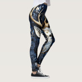 Midnight Celestial Floral Gothic Deer  Leggings (Rechts)