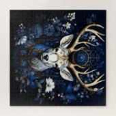 Midnight Celestial Floral Gothic Deer  Legpuzzel (Horizontaal)